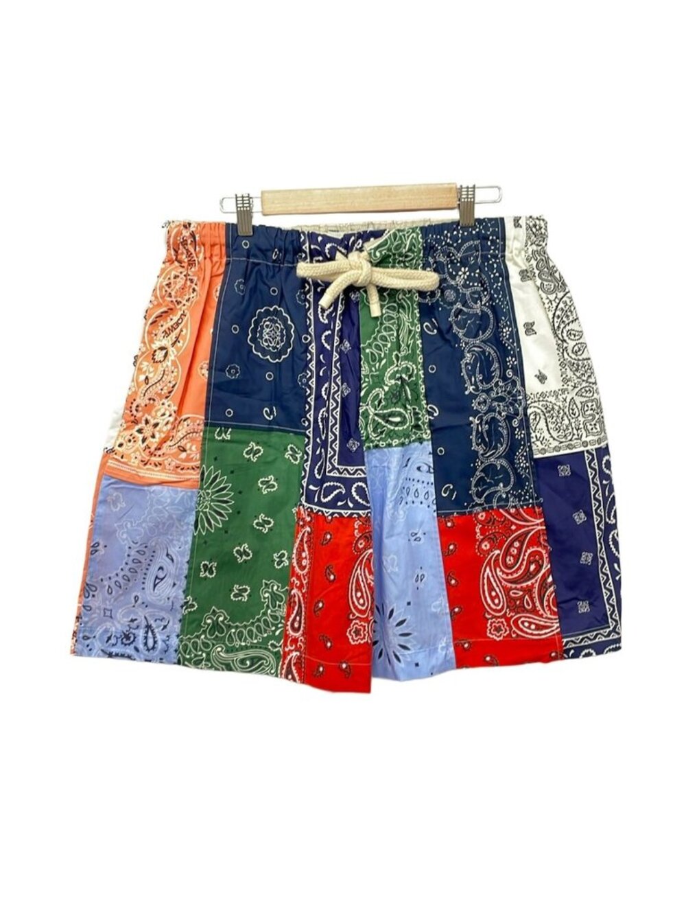 Loewe Shorts L Red Navy Multi Waist Togo Patchwork